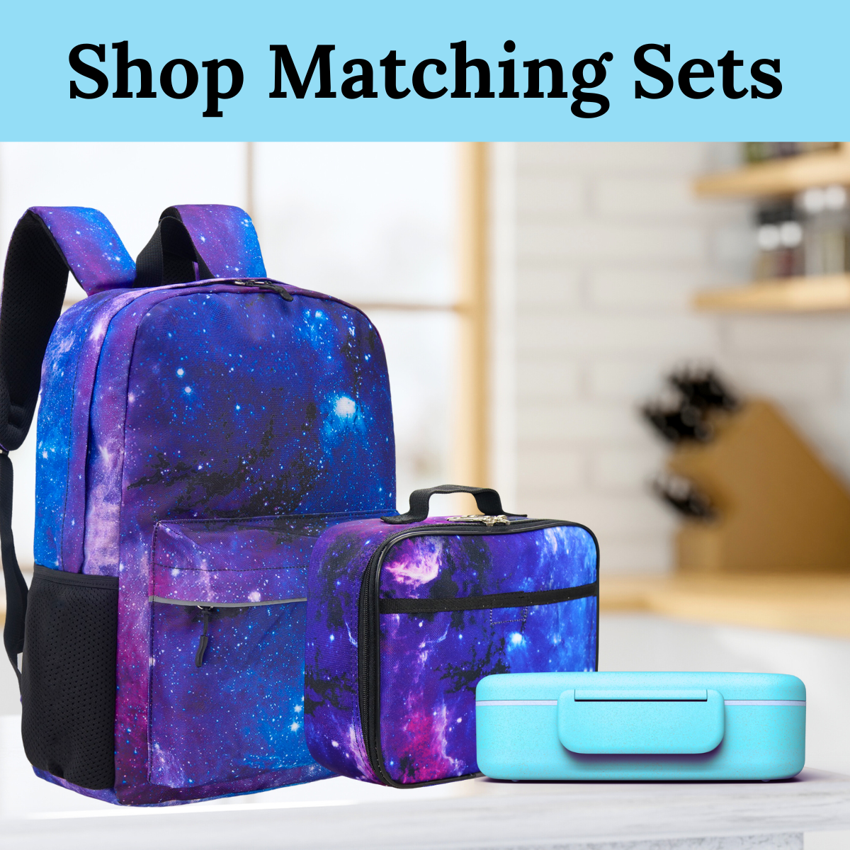 Brand New Bentgo Kids Prints 2-in-1 Backpack Insulated Lunch Bag Lavender  Galaxy