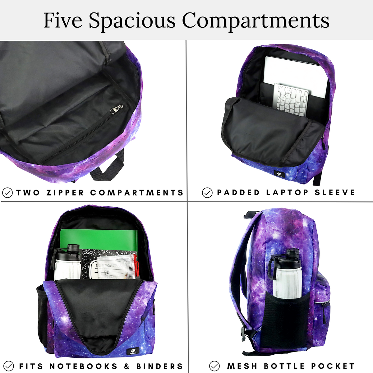 Kids Backpack and Lunch Box Set, Galaxy, Purple, Gives Back to Great C –  Fenrici Brands
