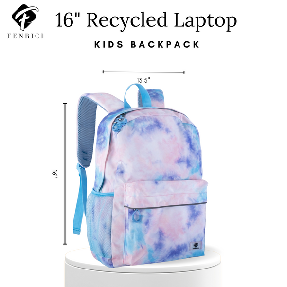 16" Pink Tie Dye Backpack with Laptop Compartment, Buy One-Give Two