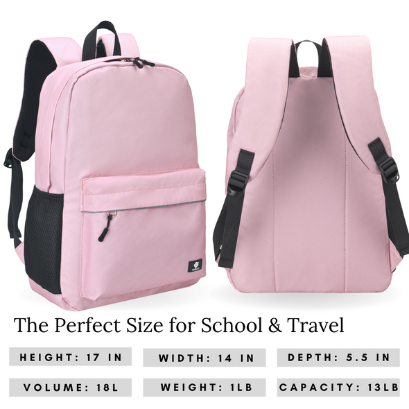 Teens Backpack and Lunch Box Set, Cool Pink, Gives Back to Great Cause, 17 Inches