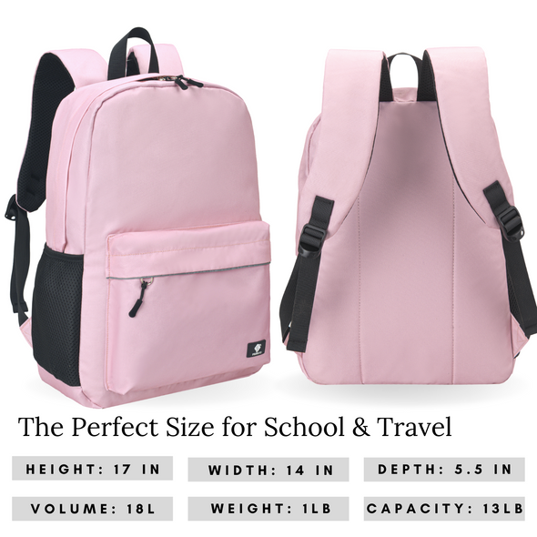 Backpack for Teens with Laptop Compartment, Durable, Gives Back to a Great Cause, 17 Inches, Cool Pink