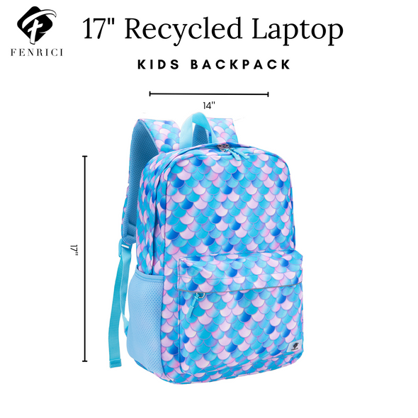17" Mermaid Backpack with Laptop Compartment, Buy One-Give Two