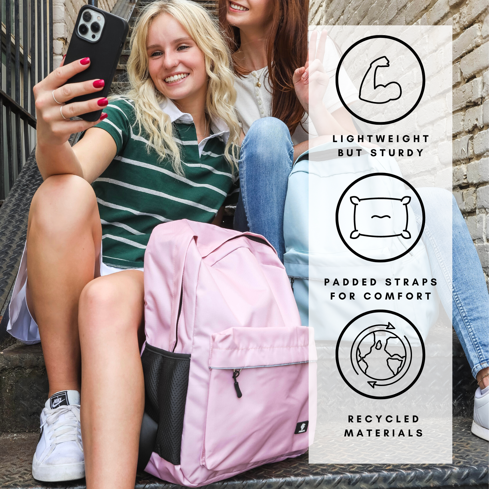 Cool Pink Backpack for Girls, 17