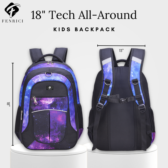 18" Galaxy Backpack with Laptop Compartment, Buy One-Give Two