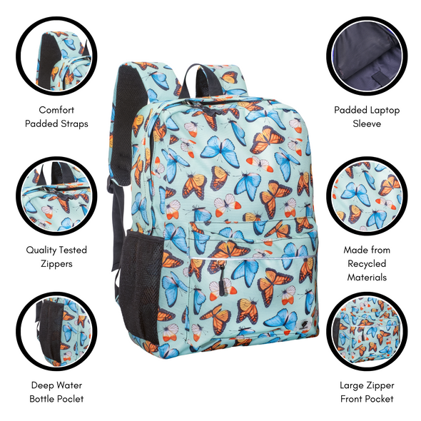 17 Butterfly Backpack with Laptop Compartment Double Your Donation Fenrici Brands