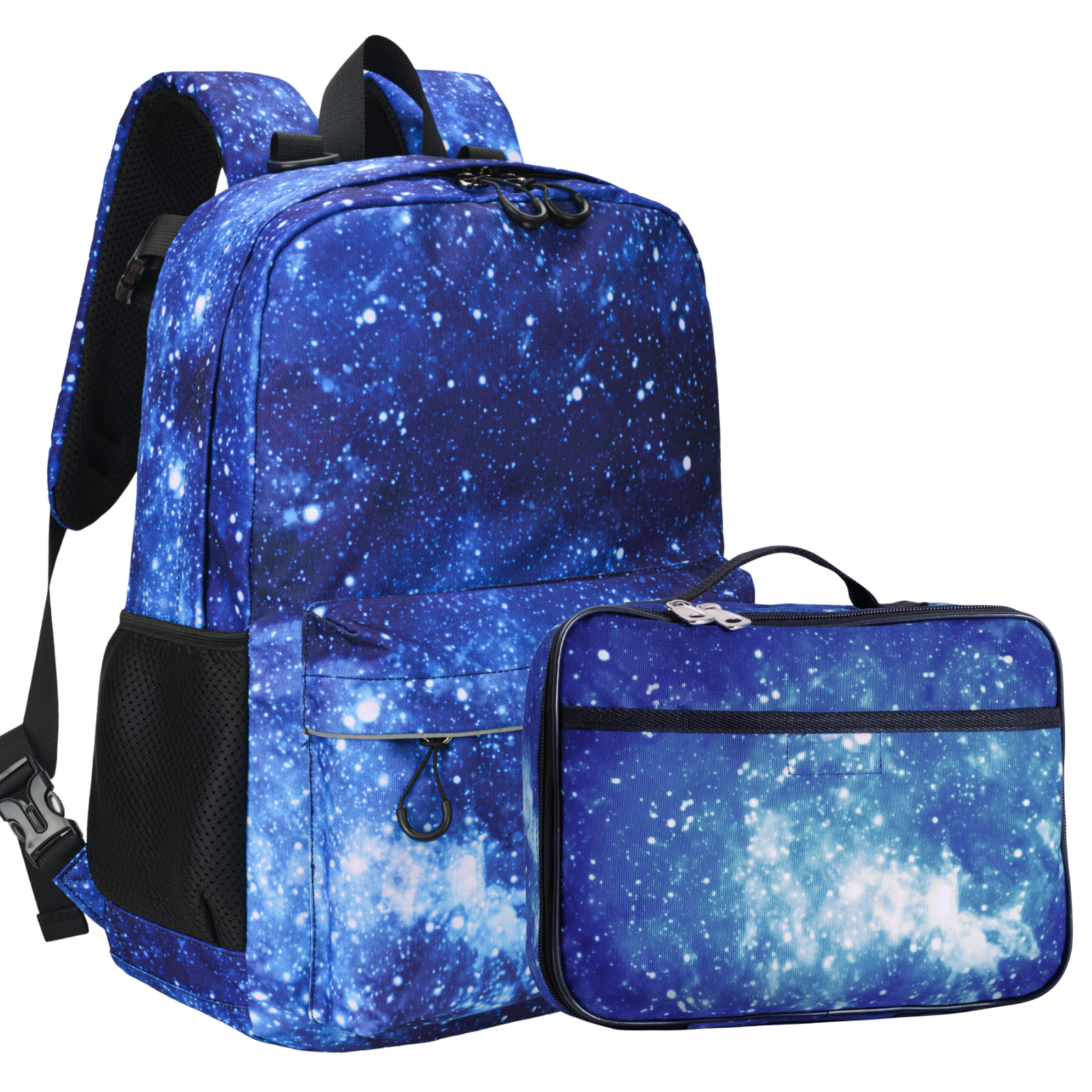 Adaptive Kids Backpack and Lunch Box Set, Blue Galaxy, Gives Back to Great Cause, 17 Inches