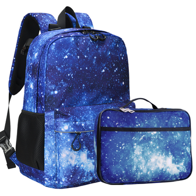 Kids Backpack and Lunch Box Set with Bento Box, Purple Galaxy, Gives Back  to Great Cause, 18 Inches