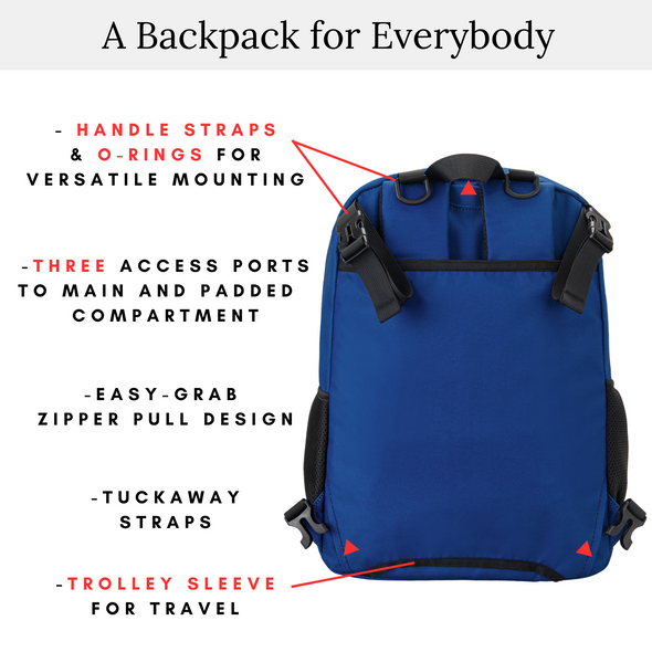 Adaptive Backpack with Laptop Compartment, Durable, Gives Back to a Great Cause, 17 Inches, Navy
