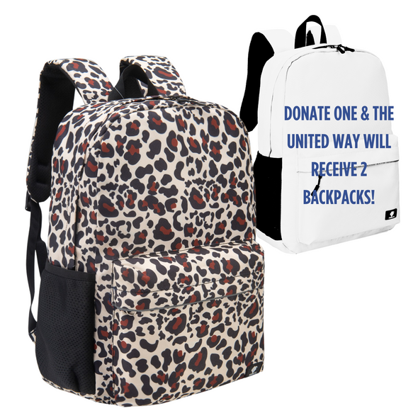 17" Cheetah Backpack with Laptop Compartment, Double Your Donation