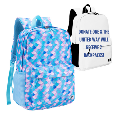 17" Mermaid Backpack with Laptop Compartment, Double Your Donation