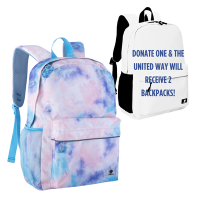 16" Pink Tie Dye Backpack with Laptop Compartment, Double Your Donation