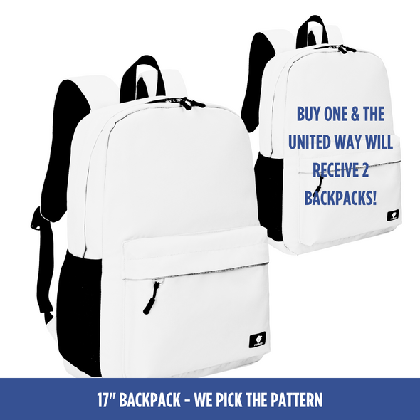 17" Any Pattern Backpack with Laptop Compartment, Buy One-Give Two