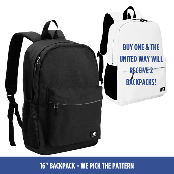 16" Any Pattern Backpack with Laptop Compartment, Buy One-Give Two