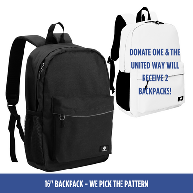 16" Any Pattern Backpack with Laptop Compartment, Double Your Donation