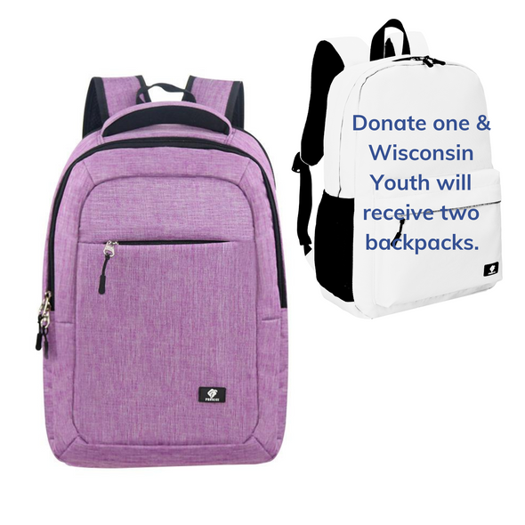 Laptop Backpack with Laptop Compartment, Purple, Double Your Donation