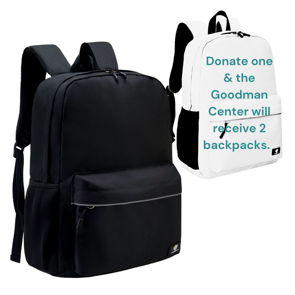 17" Black Backpack with Laptop Compartment, Double Your Donation