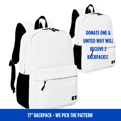 17" Any Pattern Backpack with Laptop Compartment, Double Your Donation
