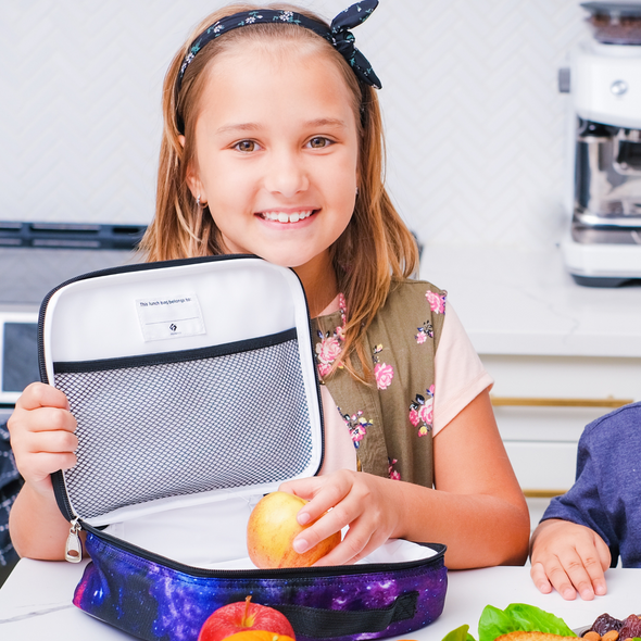 Pink Tweed Kids Lunch Box - Soft-Sided, Insulated, Gives Back to a Great Cause