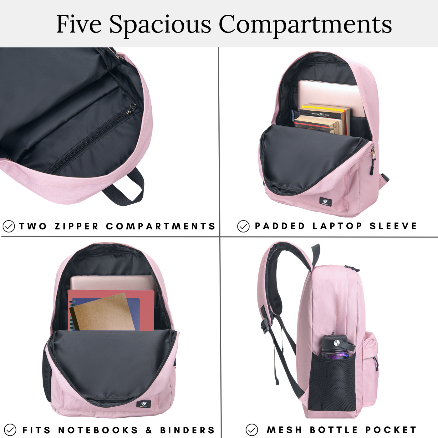 Cool Pink Backpack for Girls, 17