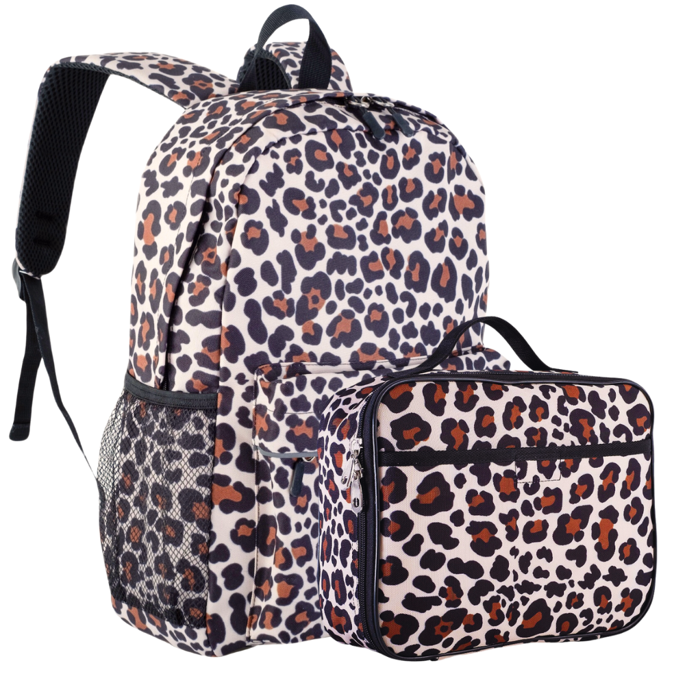 Girls Lunch Box Set/kids Leopard Backpack/girls 3 Pc Personalized Lunch Box/monogrammed  Backpack/leopard Lunch Box/ 