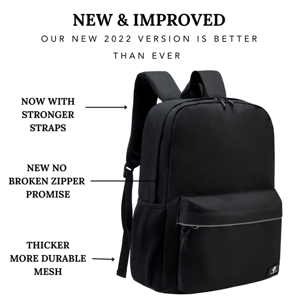 Black Backpack with Laptop Compartment, Kids Backpack, Durable, Gives Back to a Great Cause, 17 Inches