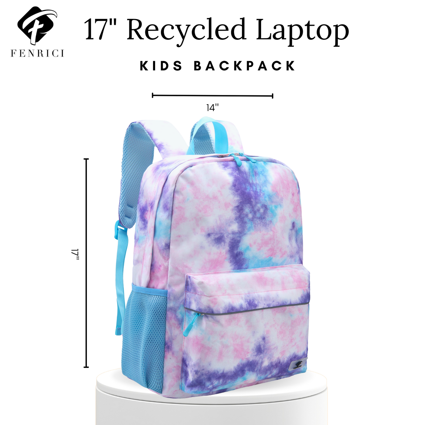 Pastel Tie Dye Backpack with Laptop Compartment Pink Backpack