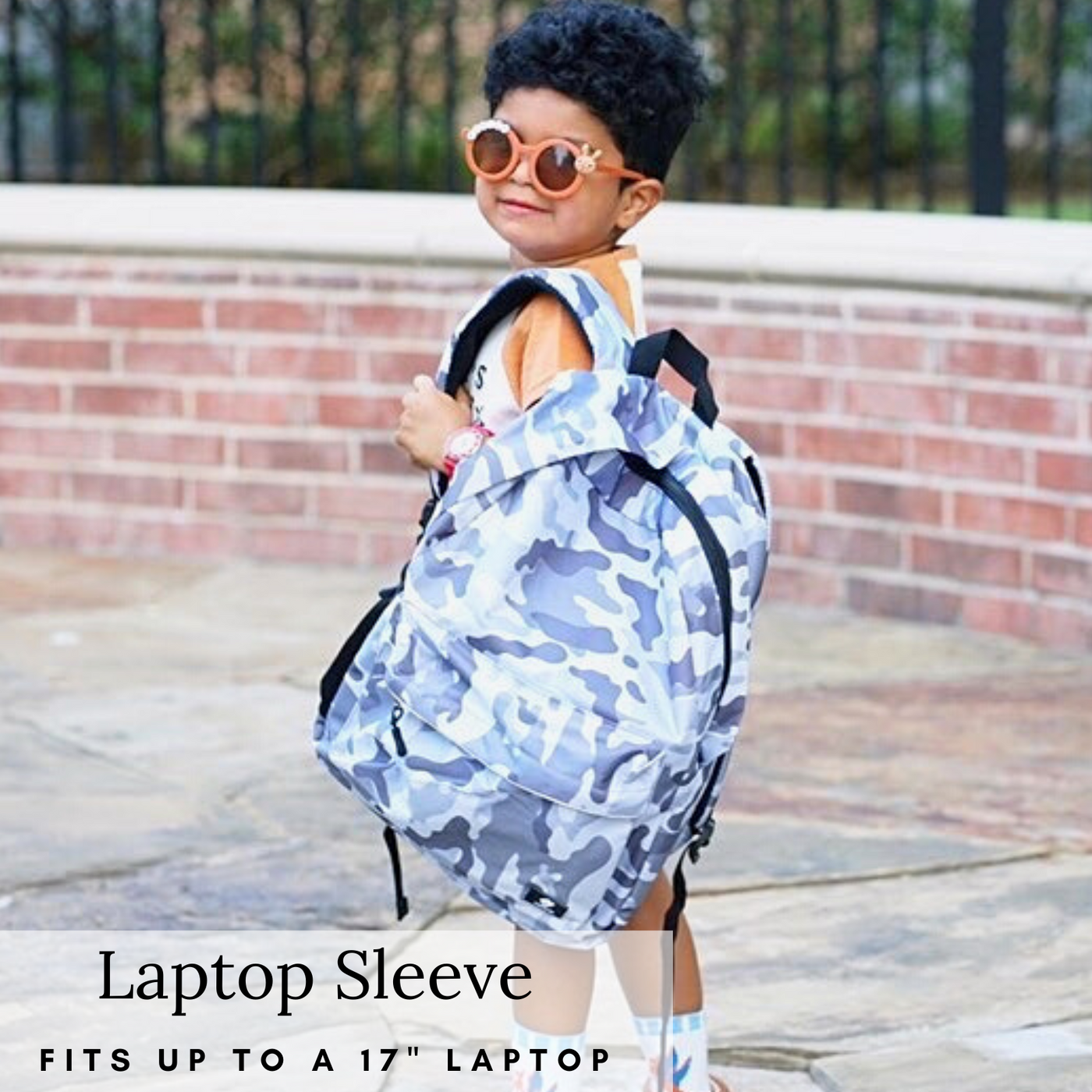 Kid's Quilted Camo Backpack & Lunch Box Set - Grey - Grey