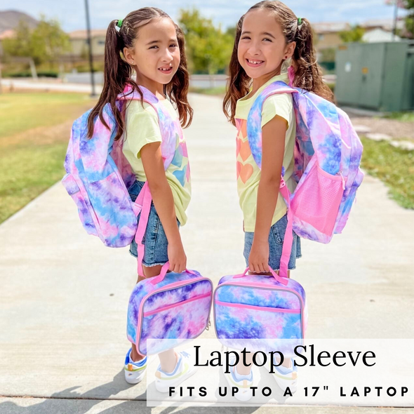 Girls Backpack and Lunch Box Set Pink Tie Dye Gives Back to Great Ca Fenrici Brands