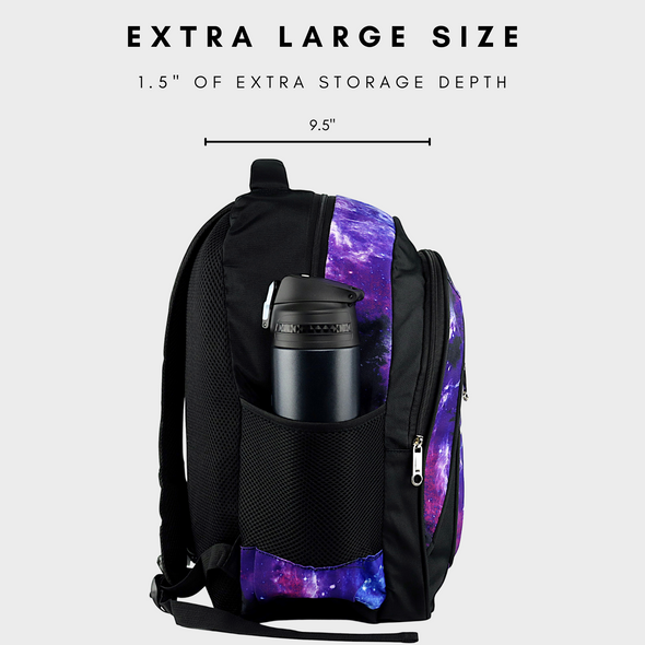 Galaxy Backpack with Laptop Compartment, Purple Backpack, Durable, Gives Back to a Great Cause, 18 Inches