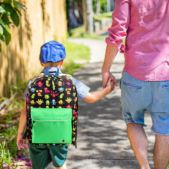 Monster Toddler & Preschool Backpack - Water Resistant, Lightweight, Durable, Gives Back to Great Cause, 16 Inches, Green