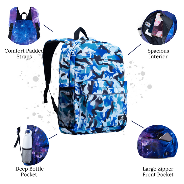 Shark Backpack with Laptop Compartment, Blue Backpack, Durable, Gives Back to a Great Cause, 16 Inches