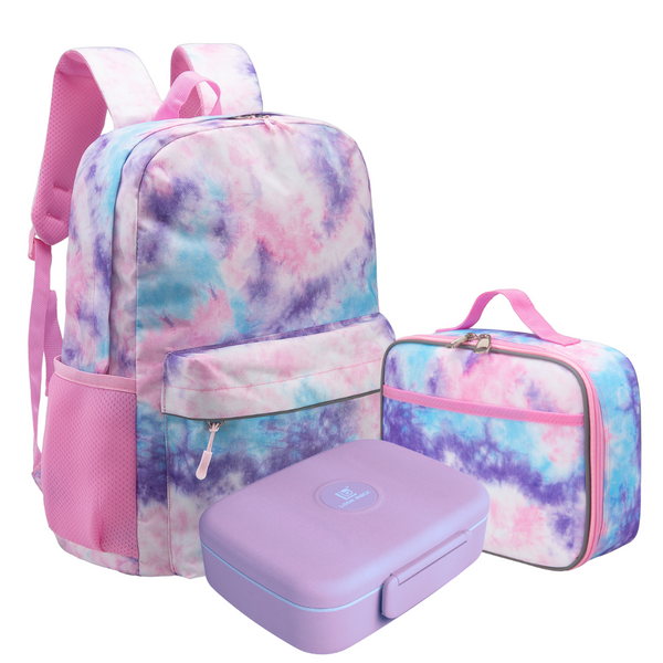 Kids Backpack and Lunch Box Set with Bento Box, Purple Galaxy, Gives B –  Fenrici Brands