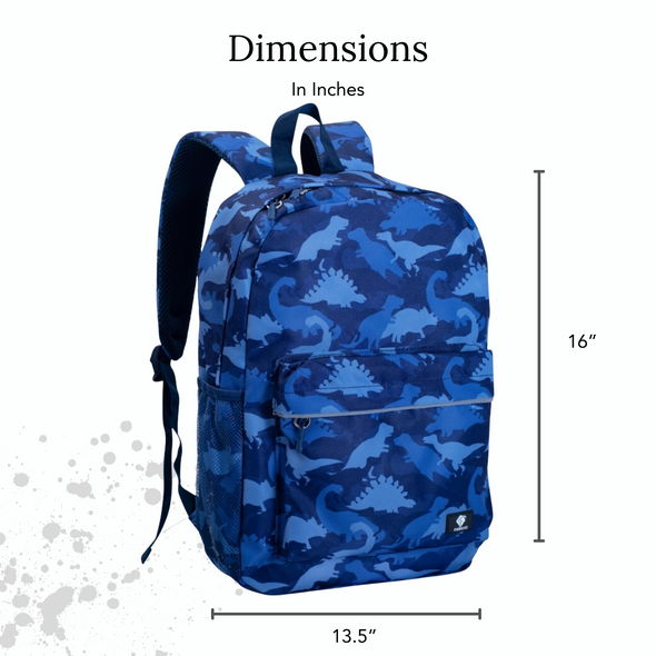 Kids Backpack and Lunch Box Set, Dino, Blue, Gives Back to Great Cause, 16 Inches