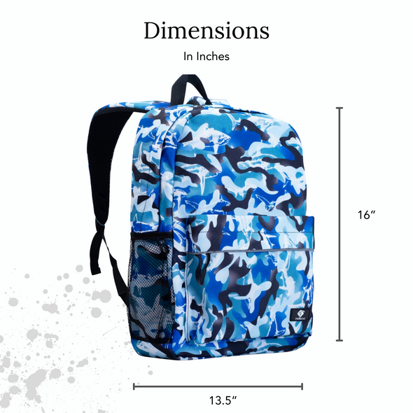 Shark Backpack with Laptop Compartment, Blue Backpack, Durable, Gives Back to a Great Cause, 16 Inches