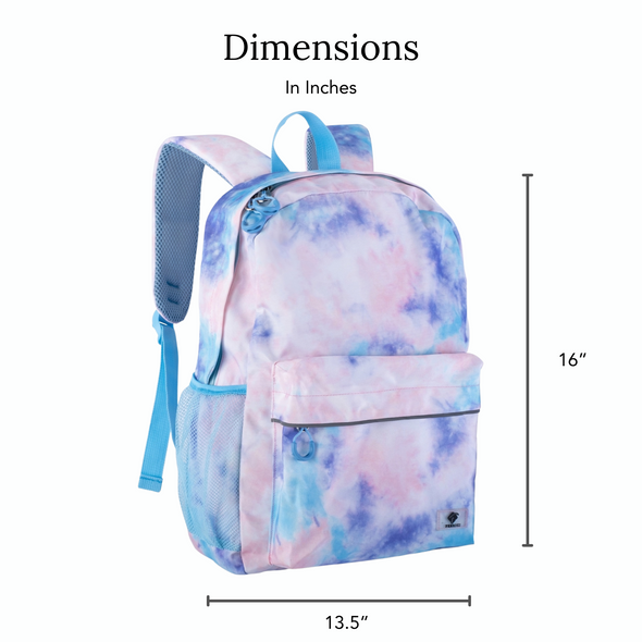 Pastel Tie Dye Kids Backpack with Laptop Compartment, Durable, Gives Back to a Great Cause, 16 Inches