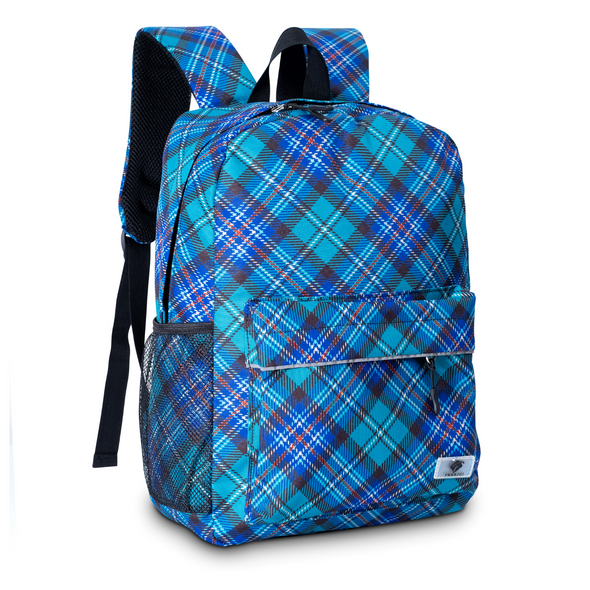 Green Tartan Plaid Kids Backpack with Laptop Compartment, Durable, Gives Back to a Great Cause, 16 Inches