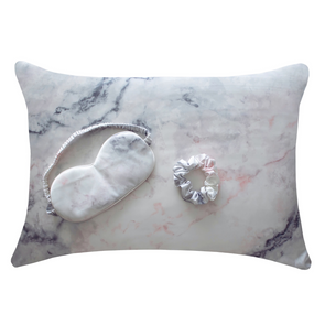 Fenrici Satin Silk Pillowcase Sleep Set Pastel Marble