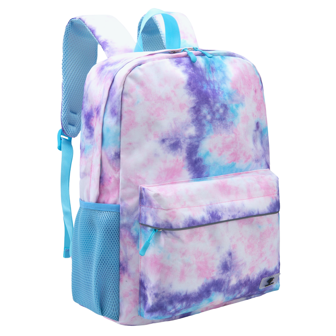 Blue top pink backpack