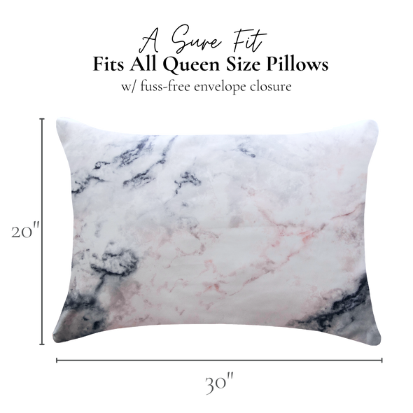 Fenrici Queen Satin Silk Pillowcase - Marble