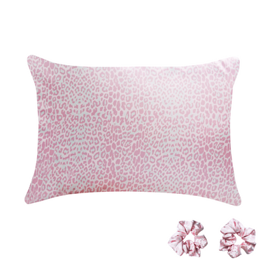 Fenrici Queen Satin Silk Pillowcase - Pink Leopard
