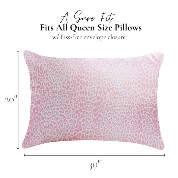 Fenrici Queen Satin Silk Pillowcase - Pink Leopard