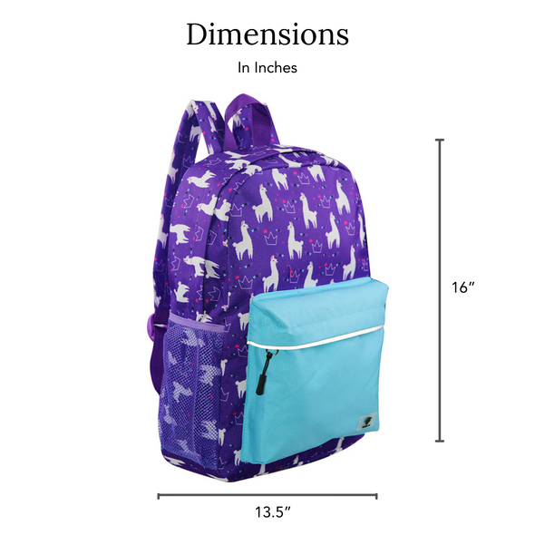 Llama Toddler & Preschool Backpack - Water Resistant, Lightweight, Durable, Gives Back to Great Cause, 16 Inches, Purple