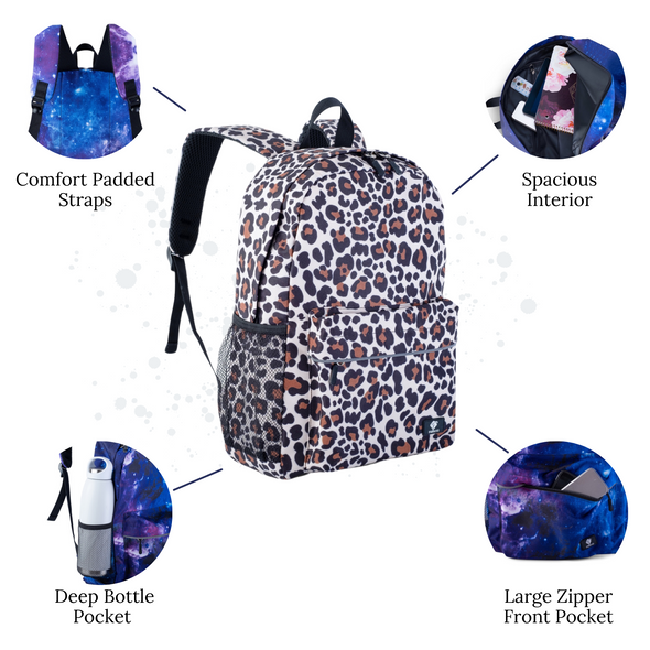 Girls Backpack and Lunch Box Set, Cheetah, Gives Back to Great Cause, 16 Inches
